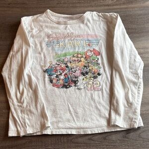 GAP Kids Super Mario Kart Long Sleeve Tee - White